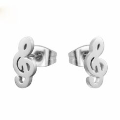 Treble Clif Note Stud Earrings