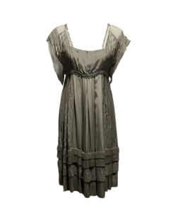 Taupe Chiffon Peasant Dress