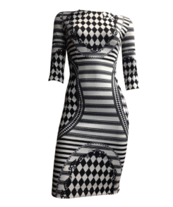 Black & White Aztec Pencil Dress