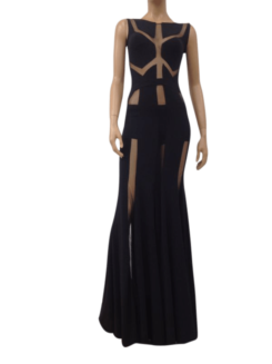 Sheer Block Tank Maxi Dress