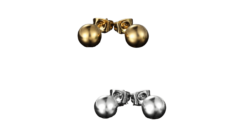 Stainless Metal Ball Stud Earrings